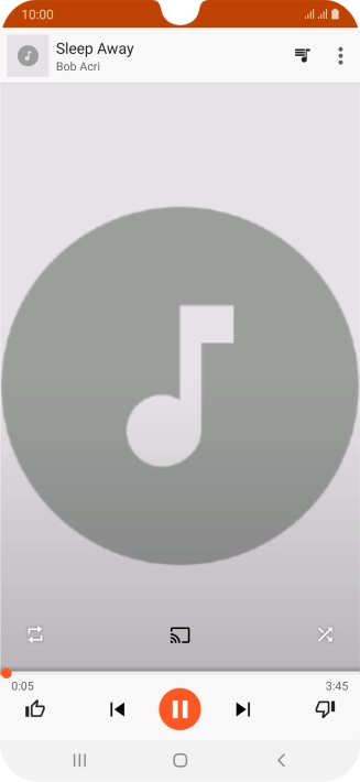 Pulsa la flecha hacia la derecha para ir al archivo de música siguiente.