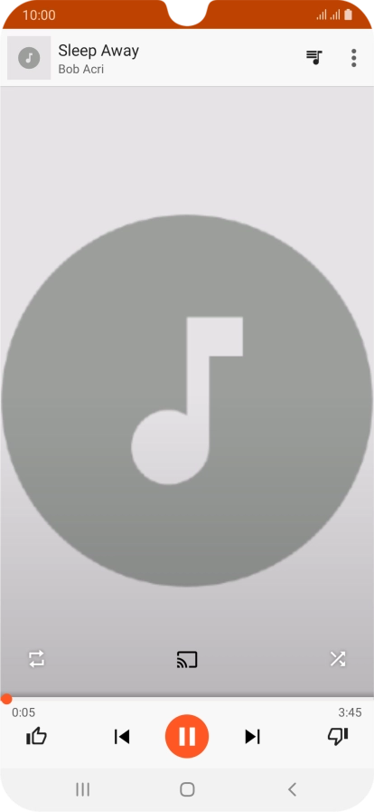 Pulsa la flecha hacia la derecha para ir al archivo de música siguiente.