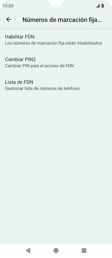 Pulsa Habilitar FDN.
