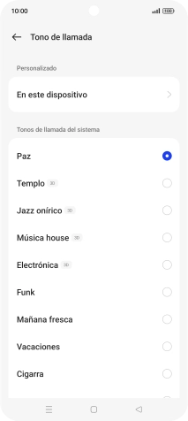 Pulsa los timbres de llamada deseados para escucharlos.