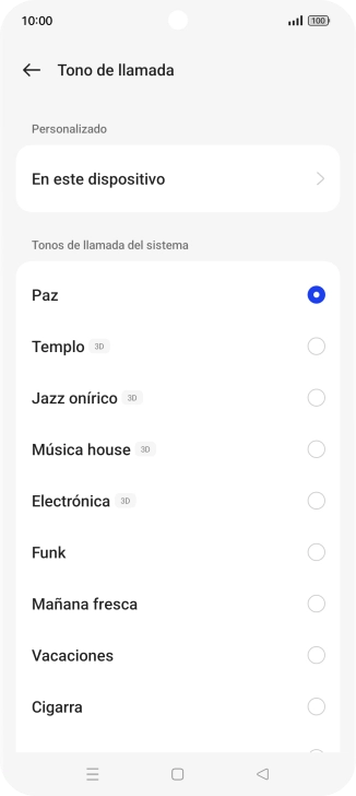 Pulsa los timbres de llamada deseados para escucharlos.
