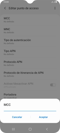 Introduce 214 y pulsa Aceptar.