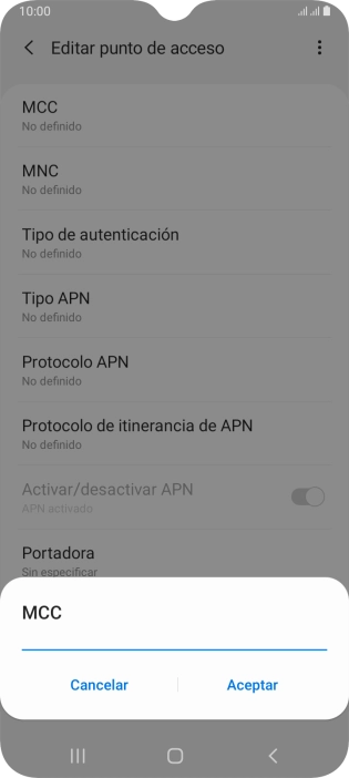 Introduce 214 y pulsa Aceptar.