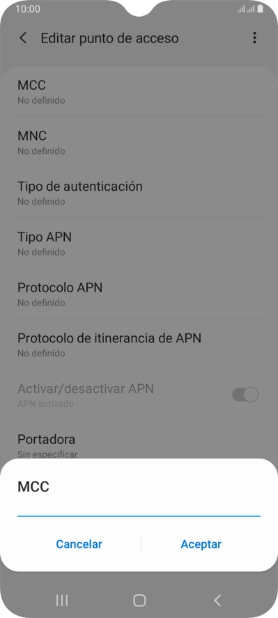 Introduce 214 y pulsa Aceptar.