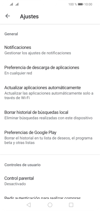 Pulsa Actualizar aplicaciones automáticamente..