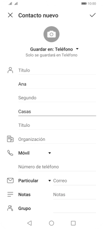 Pulsa Número de teléfono e introduce el número de teléfono deseado.