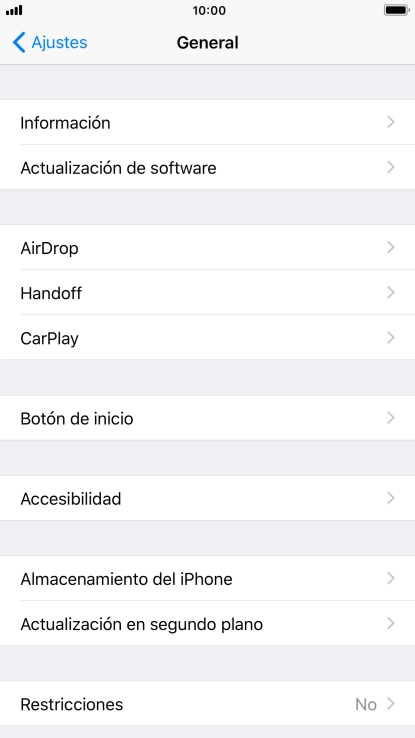Pulsa Almacenamiento del iPhone.
