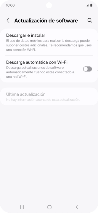 Pulsa Descargar e instalar. Si hay una versión de software nueva disponible, aparecerá ahora en la pantalla. Sigue las indicaciones de la pantalla para actualizar el software del teléfono.
