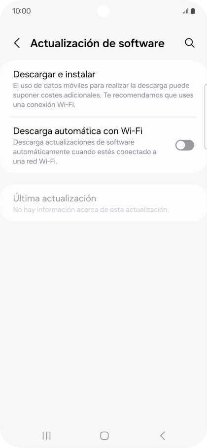 Pulsa Descargar e instalar. Si hay una versión de software nueva disponible, aparecerá ahora en la pantalla. Sigue las indicaciones de la pantalla para actualizar el software del teléfono.