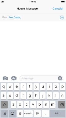Si el destinatario puede recibir iMessages, aparecerá el texto iMessage en el campo de escritura.