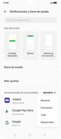 Pulsa el ajuste deseado.