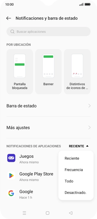 Pulsa el ajuste deseado.