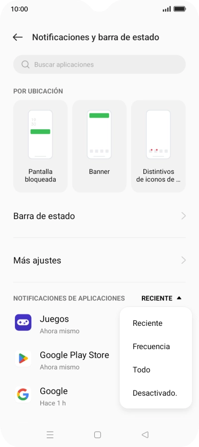 Pulsa el ajuste deseado.