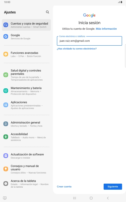 Pulsa Siguiente.