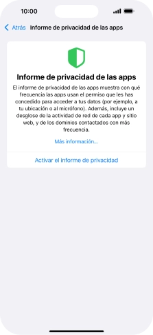 Pulsa Activar el informe de privacidad para activar la función.