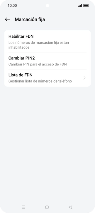 Pulsa Habilitar FDN.