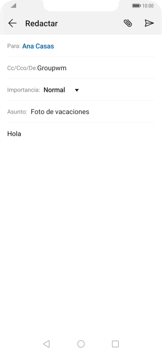 Pulsa el icono de anexos.