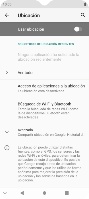 Pulsa el indicador para activar o desactivar la función.