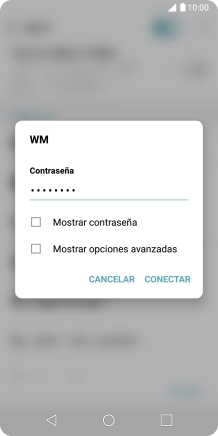 Introduce la contraseña de la red wifi y pulsa CONECTAR.
