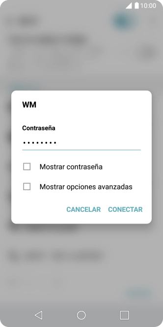 Introduce la contraseña de la red wifi y pulsa CONECTAR.
