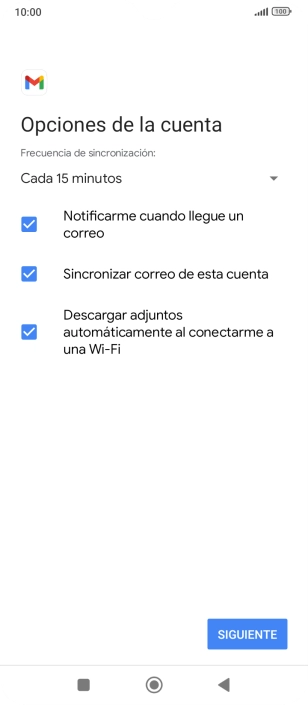 Si aparece en la pantalla esta imagen, tu cuenta de correo electrónico ha sido reconocida y configurada automáticamente. Sigue las indicaciones de la pantalla para introducir más información y terminar la configuración.