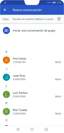 Pulsa Para e introduce las primeras letras del nombre deseado.