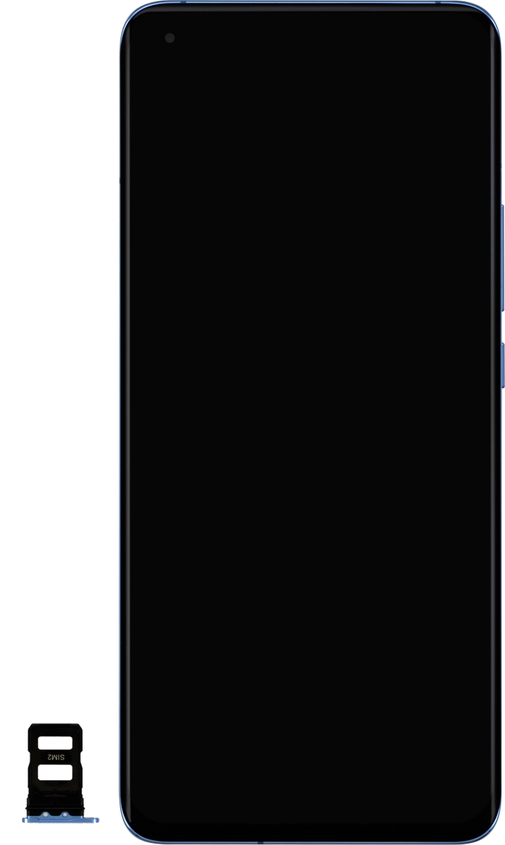 Gira la tarjeta SIM siguiendo la ilustración del segundo contenedor de la tarjeta SIM.