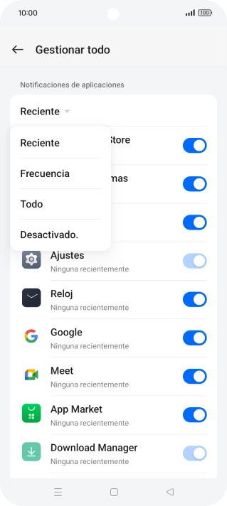 Pulsa el ajuste deseado.