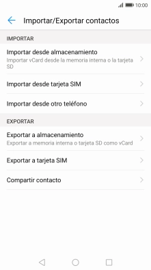 Pulsa Importar desde tarjeta SIM.
