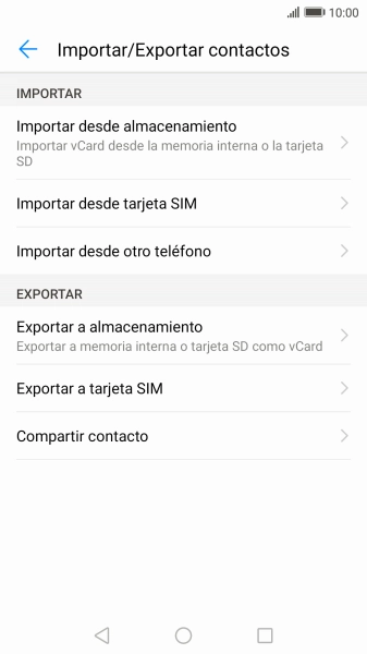 Pulsa Importar desde tarjeta SIM.