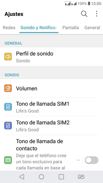 Pulsa Tono de llamada ‹SIM›.