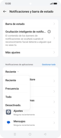Pulsa el ajuste deseado.