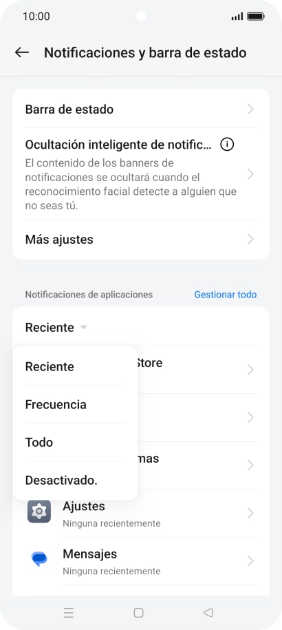 Pulsa el ajuste deseado.