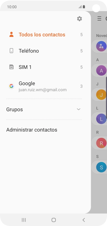 Pulsa Administrar contactos.