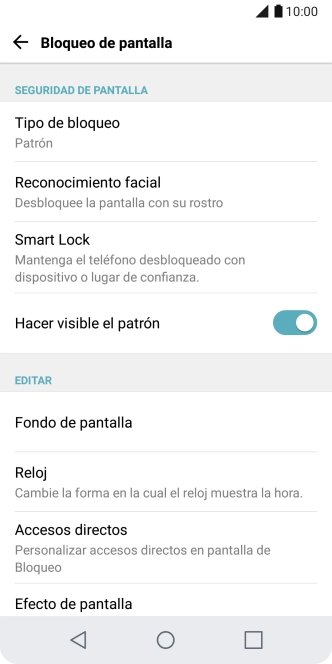 Pulsa Tipo de bloqueo.