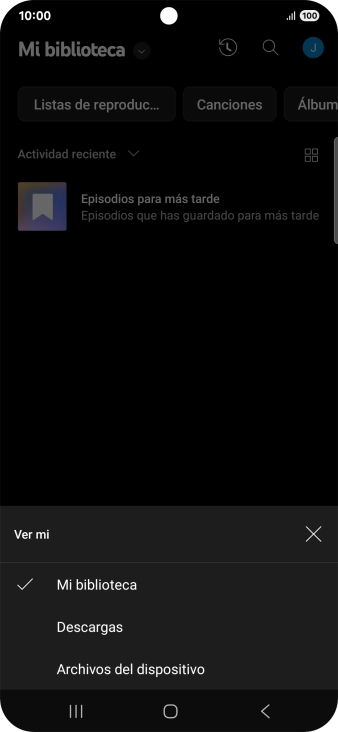 Pulsa una categoría y desplázate al archivo de música deseado.