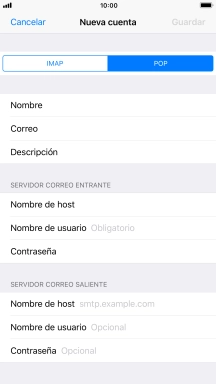 Pulsa Nombre de usuario e introduce el nombre de usuario de tu cuenta de correo electrónico.