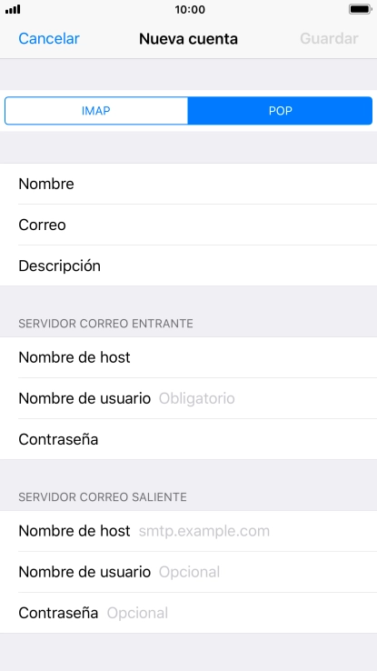 Pulsa Nombre de usuario e introduce el nombre de usuario de tu cuenta de correo electrónico.