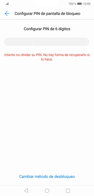 Pulsa Cambiar método de desbloqueo.