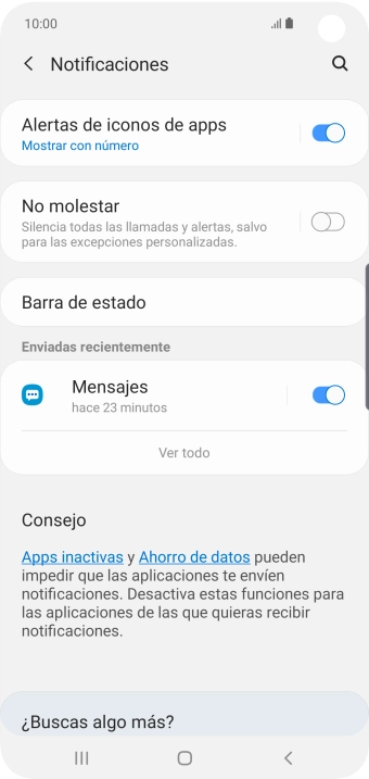Pulsa el indicador junto a la app deseada para activar o desactivar la función.