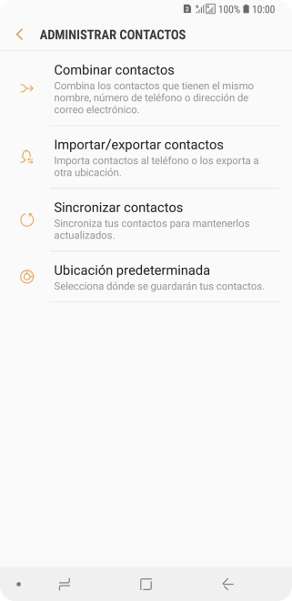 Pulsa Importar/exportar contactos.