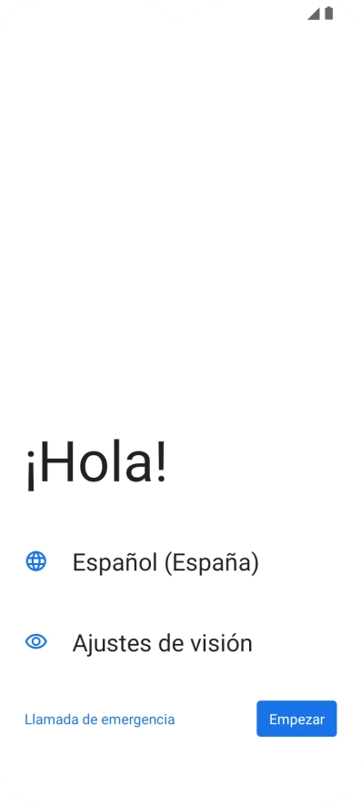 Pulsa el idioma  en la pantalla.