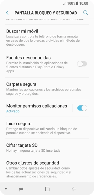 Pulsa Otros ajustes de seguridad.