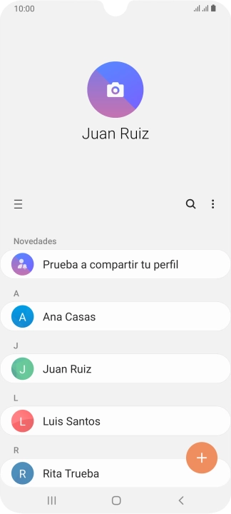 Pulsa el icono de nuevo contacto.