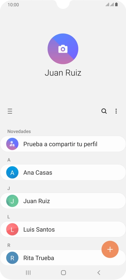 Pulsa el icono de nuevo contacto.