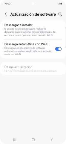 Pulsa Descargar e instalar. Si hay una versión de software nueva disponible, aparecerá ahora en la pantalla. Sigue las indicaciones de la pantalla para actualizar el software del teléfono.