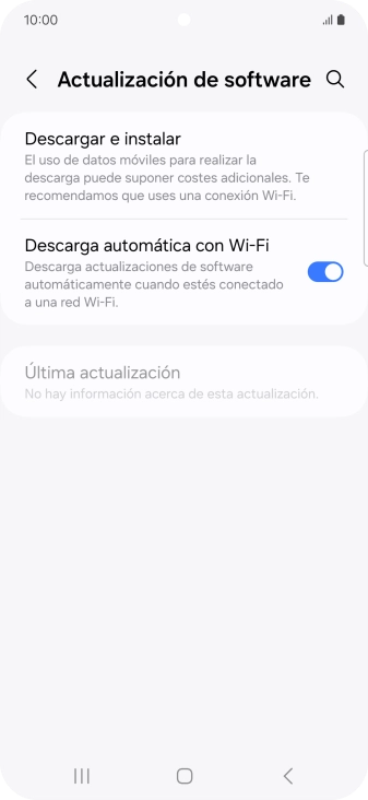 Pulsa Descargar e instalar. Si hay una versión de software nueva disponible, aparecerá ahora en la pantalla. Sigue las indicaciones de la pantalla para actualizar el software del teléfono.