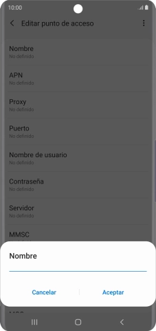 Introduce Vodafone Internet y pulsa Aceptar.