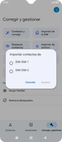 Pulsa la tarjeta SIM deseada.