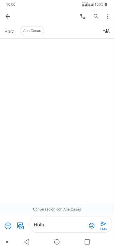 Pulsa el icono de envío cuando termines de escribir el mensaje corto.